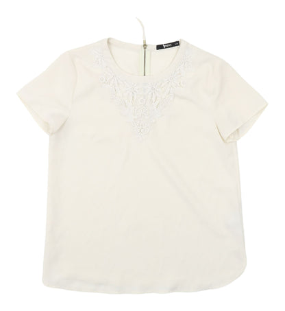 Oasis Ivory Embroidered Women's Blouse Size 8