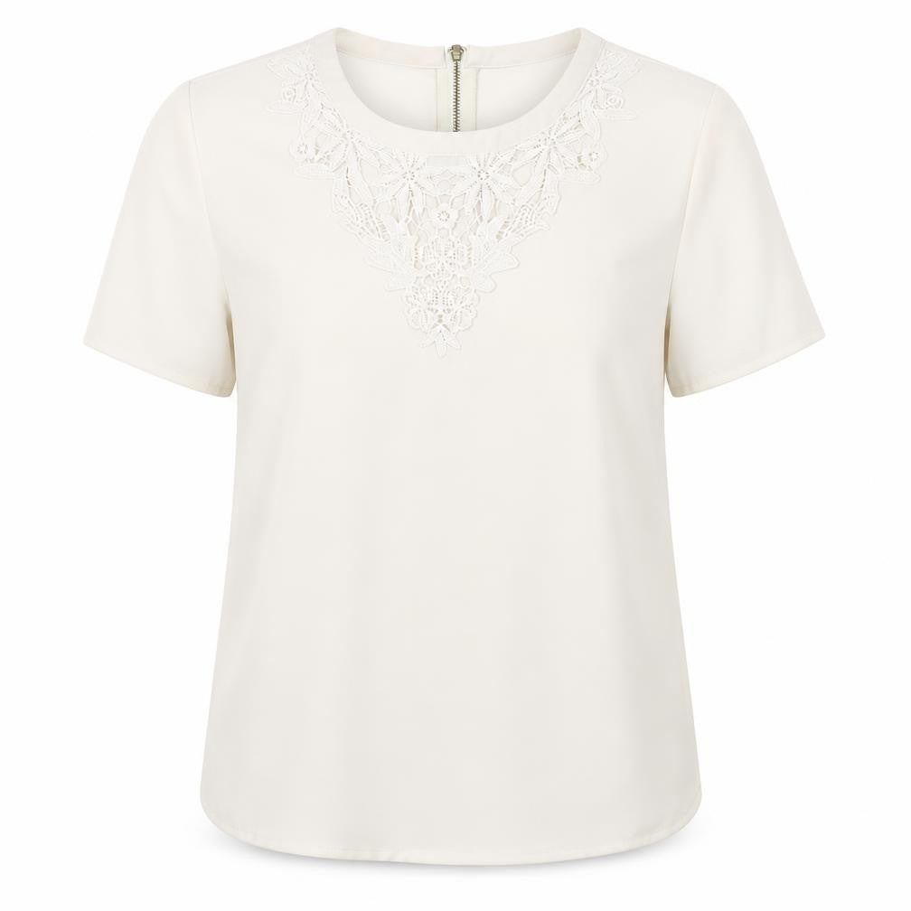 Oasis Ivory Embroidered Women's Blouse Size 8
