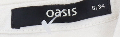 Oasis Ivory Embroidered Women's Blouse Size 8