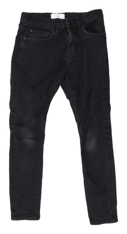 Additional front view of Easy Men's Black Skinny Jeans, size 30, Flame-Resistant