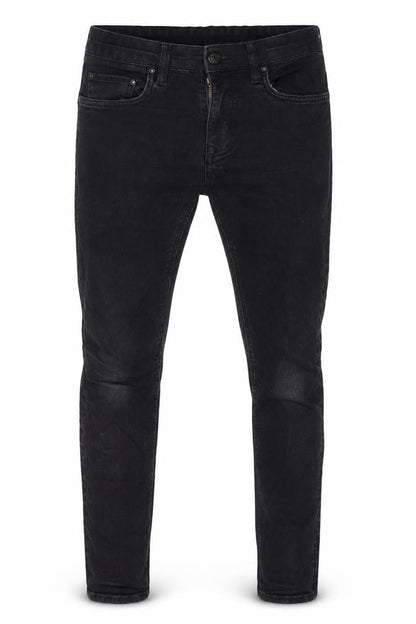 Front view of Easy Men's Black Skinny Jeans, size 30, Flame-Resistant
