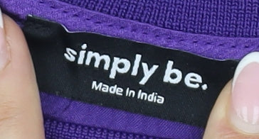 Simply Be Women's Purple Plus Size Crew Neck T-Shirt