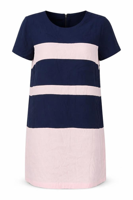 French Connection Women’s Multicoloured Striped Shift Dress - Size 12