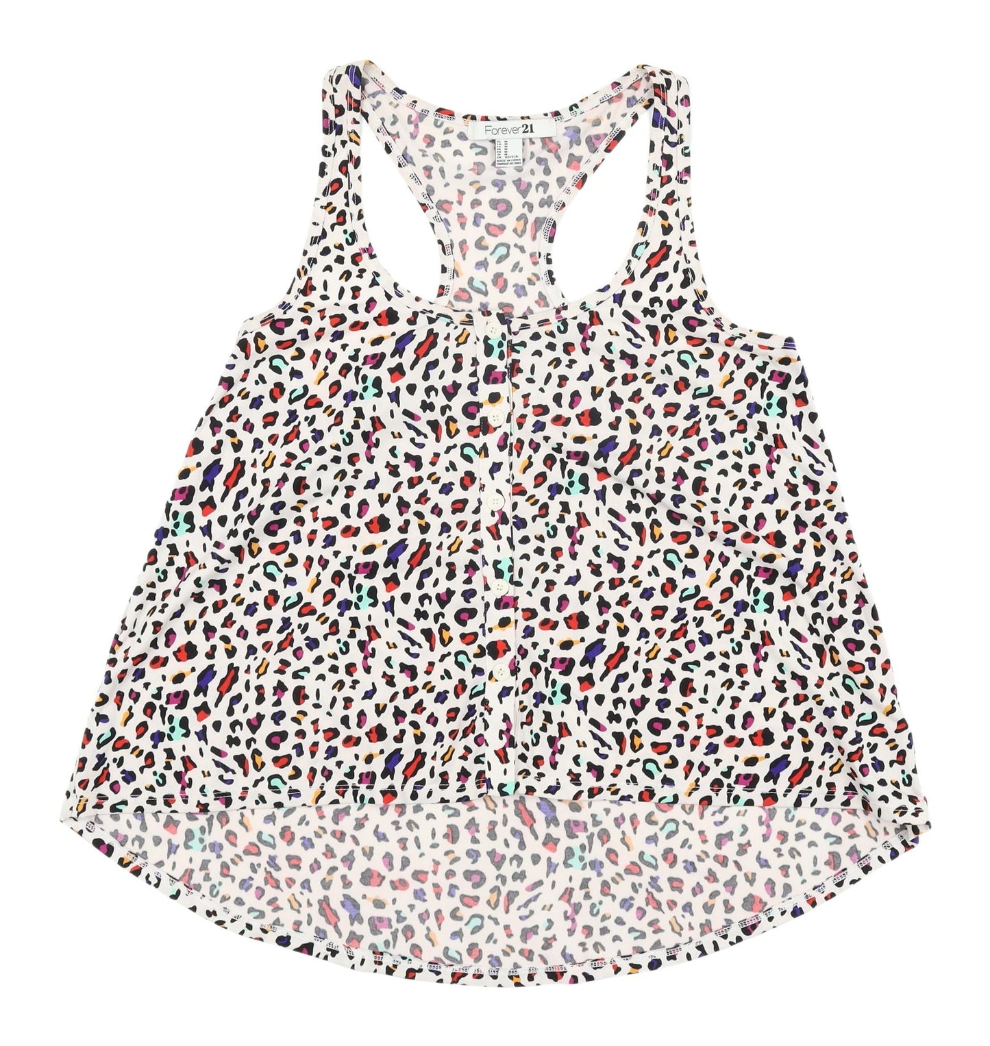 Forever 21 Multicoloured Animal Print Tank Top M