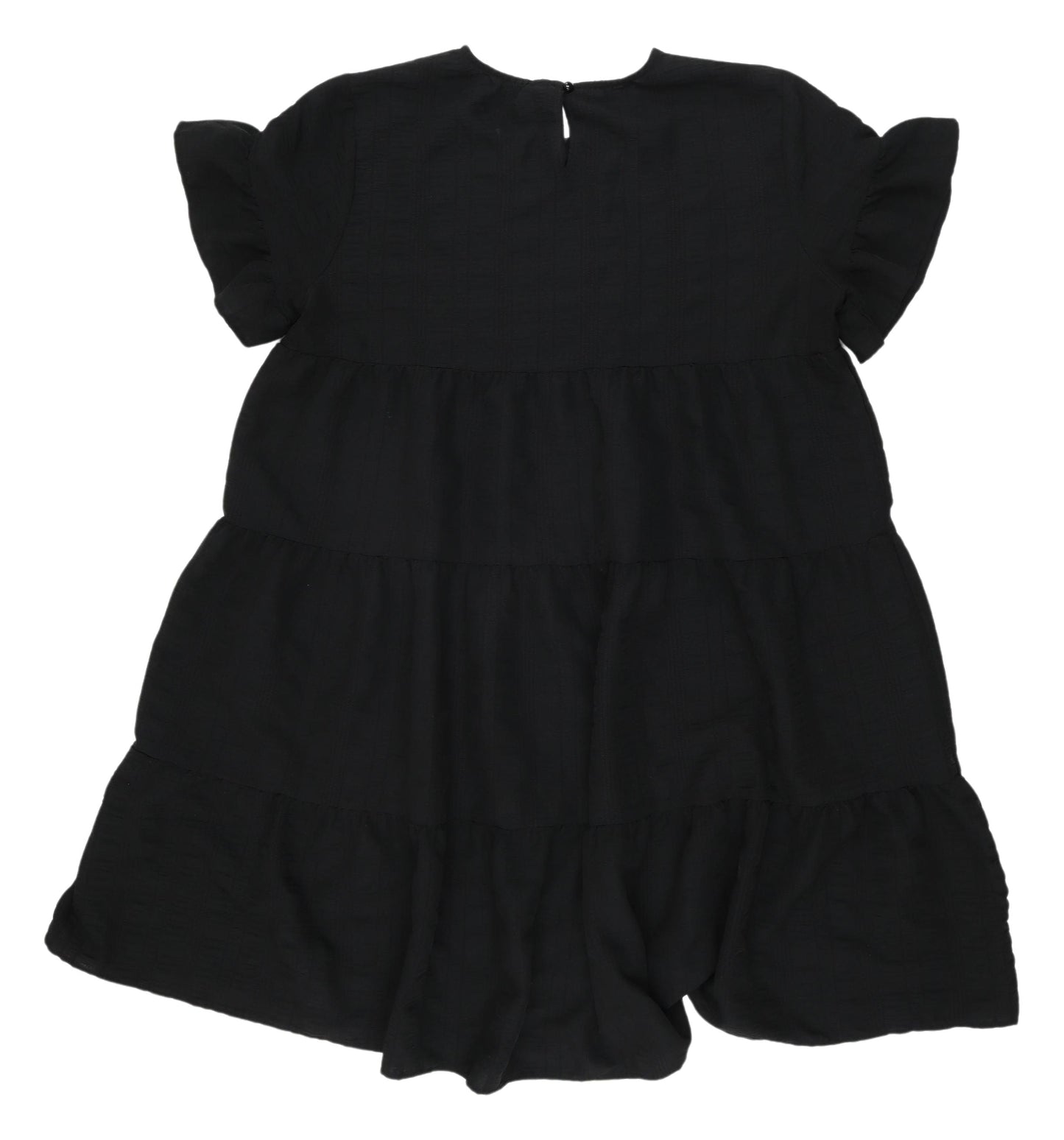 Lishly Women's Black XL Swing Dress - Ruffle Accent
