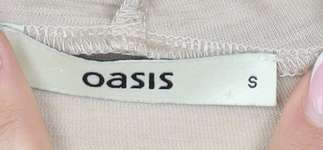 Oasis Women's Beige Coatigan, Size S, Relaxed Fit Casual Long