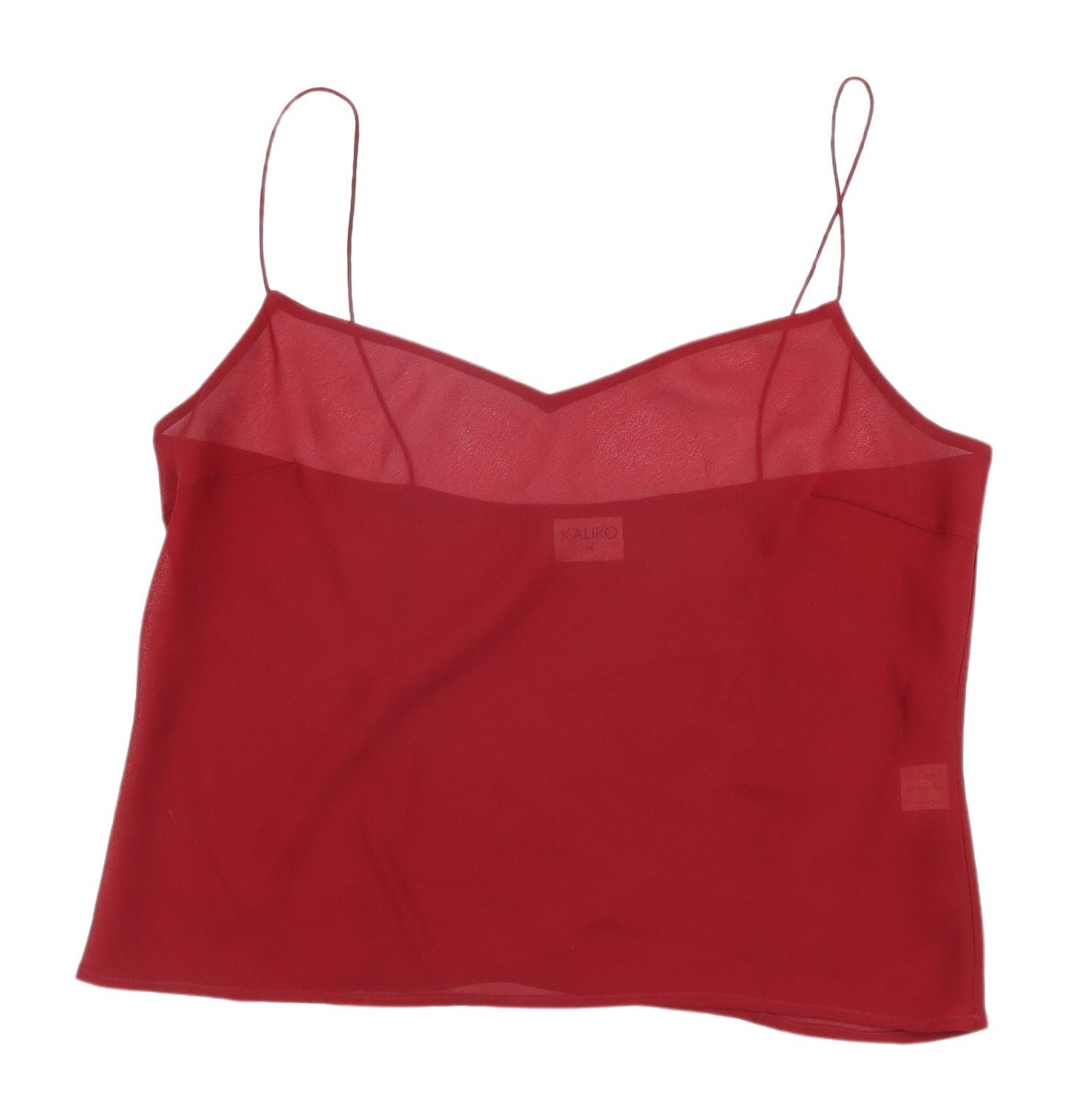 Kaliko Women's Red Camisole, Size 14, Sleeveless, Scoop Neck