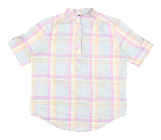 Square One Women's Multicoloured Plaid Blouse, Size 12