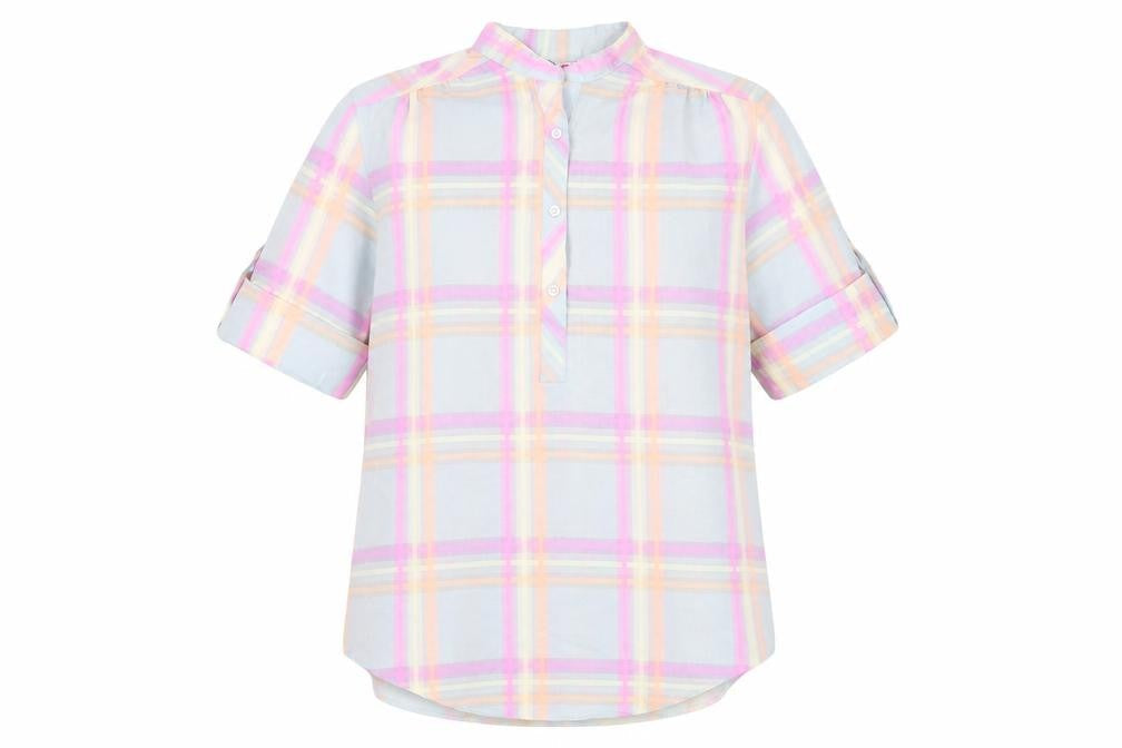 Square One Women's Multicoloured Plaid Blouse, Size 12