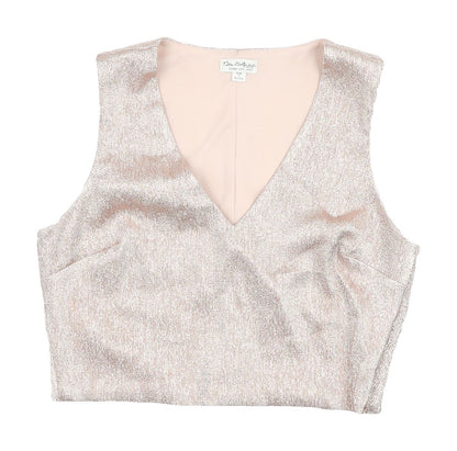 Additional front view of Miss Selfridge Women's Silver Cropped Blouse UK 12