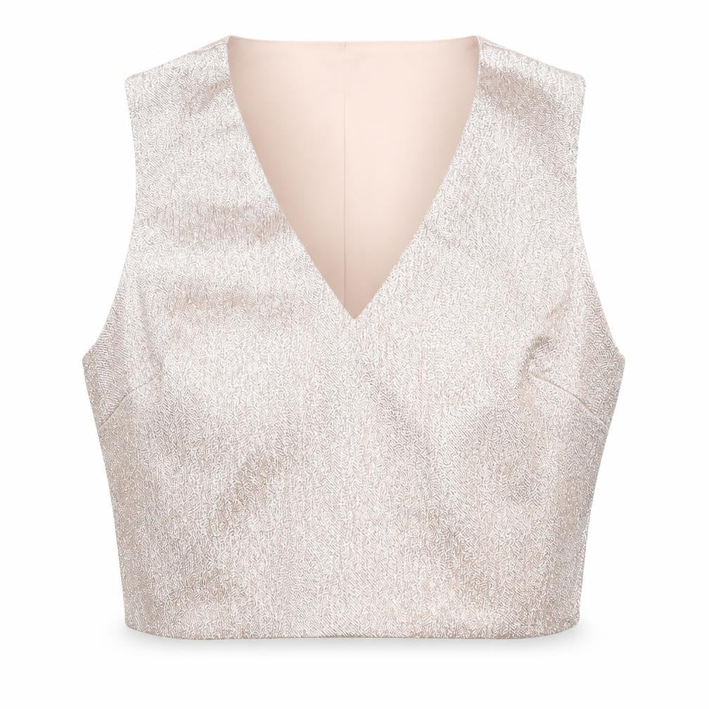 Miss Selfridge Women's Silver Cropped Blouse UK 12