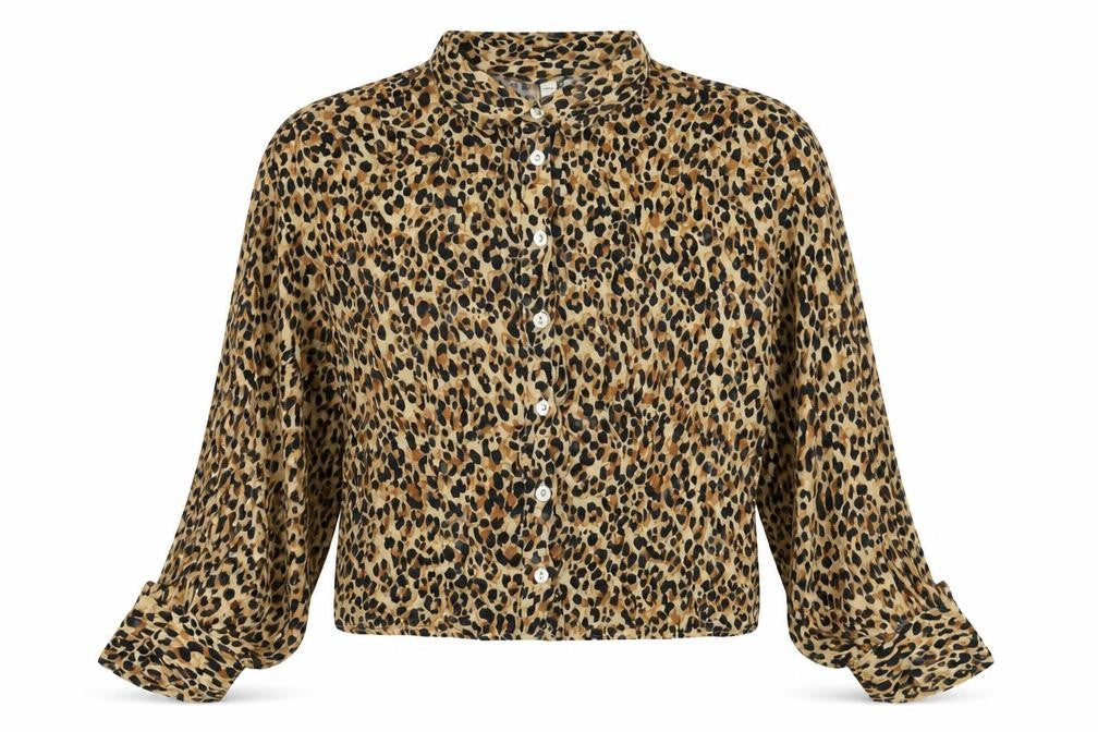 Zara Women's Leopard Print Cropped Blouse XS