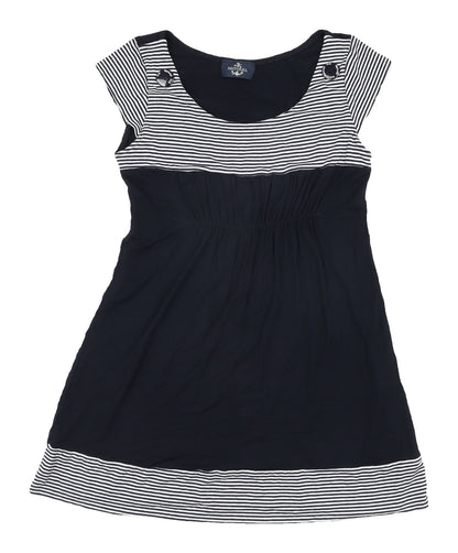 Natural Women's Black Tunic with Button Accents, M
