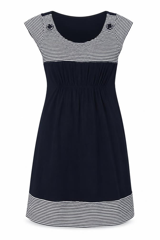 Natural Women's Black Tunic with Button Accents, M