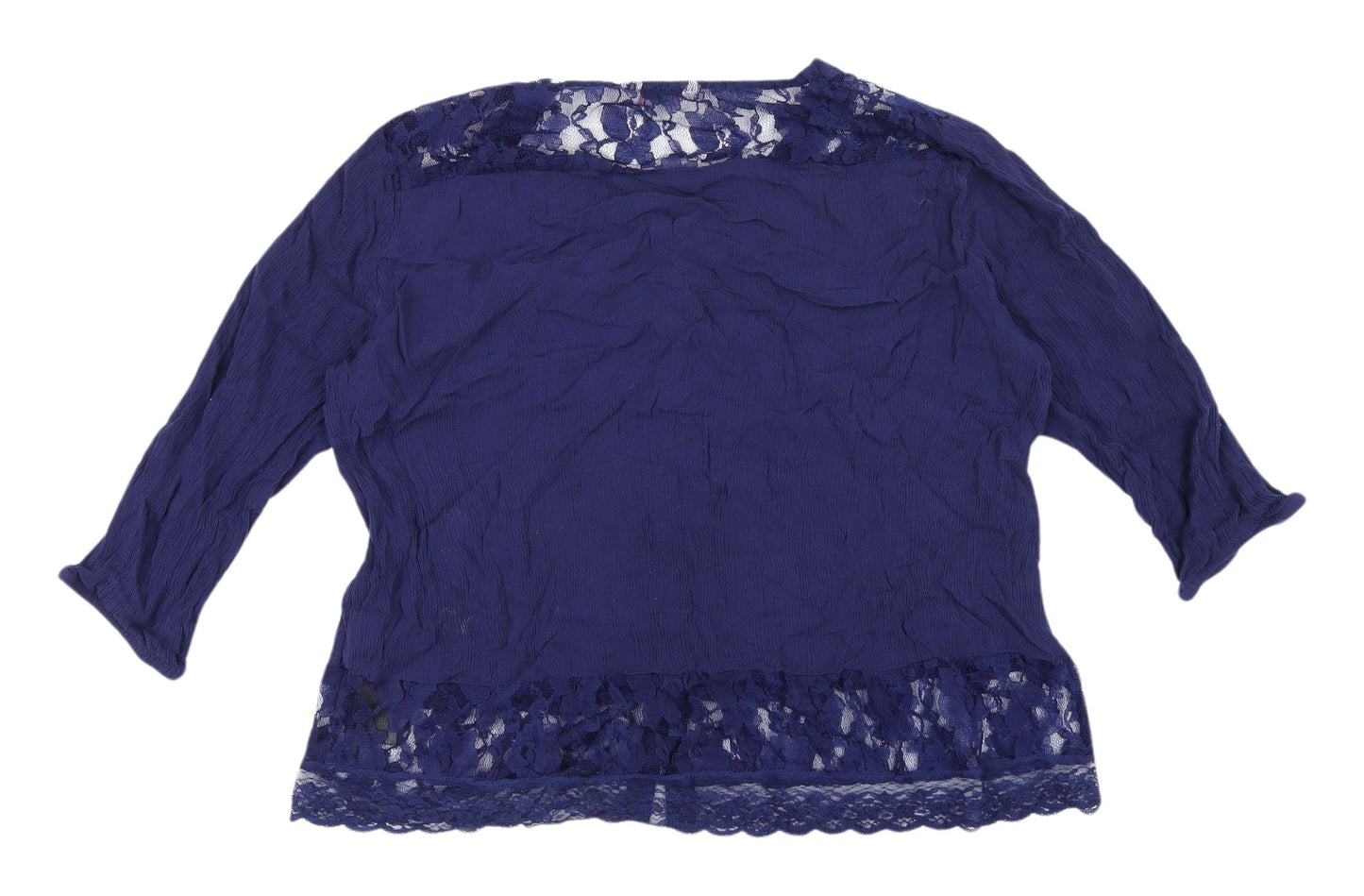 Julipa Women's Blue Lace Trim Blouse Size 14