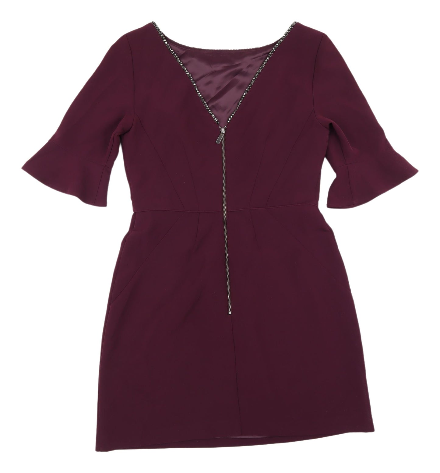 Oasis Women's Purple A-Line Knee Length Dress Size 10