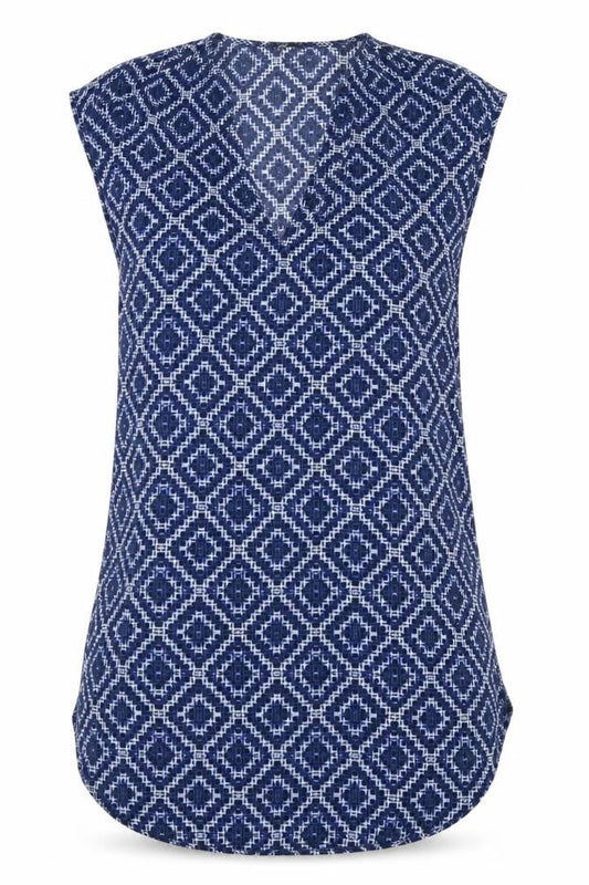 H&M Women's Blue Geometric Shift Dress Size 8