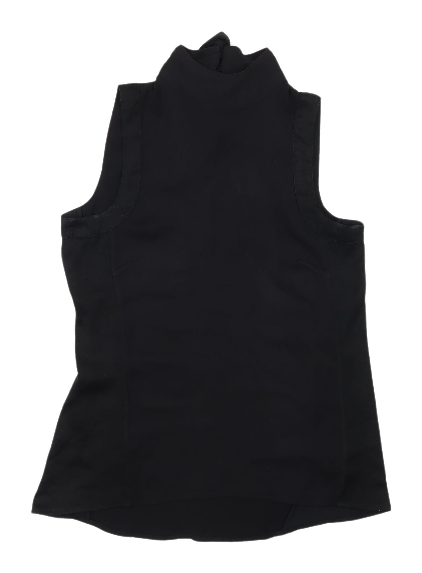 H&M Women's Black Sleeveless Tie Neck Blouse, Size 6