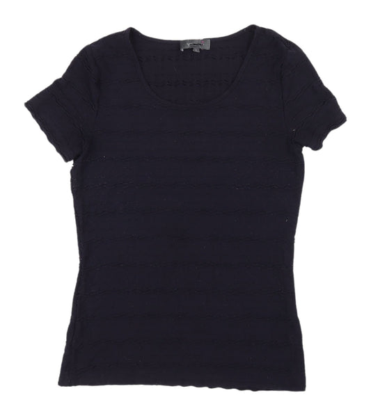 Marks and Spencer Black Scoop Neck T-Shirt Size 8