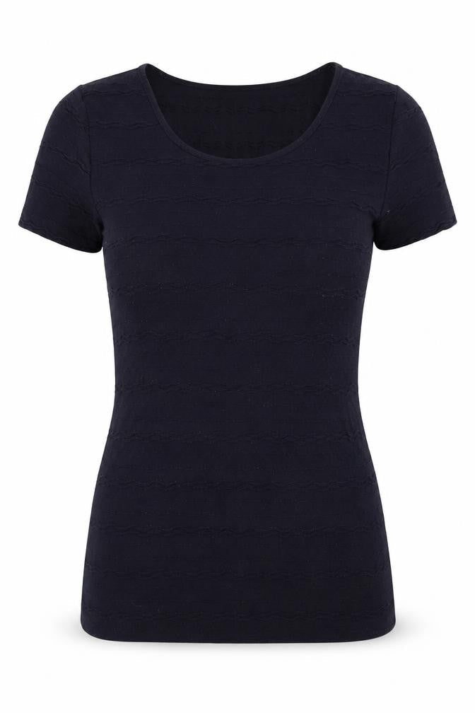 Marks & Spencer Black Scoop Neck T-Shirt Size 8