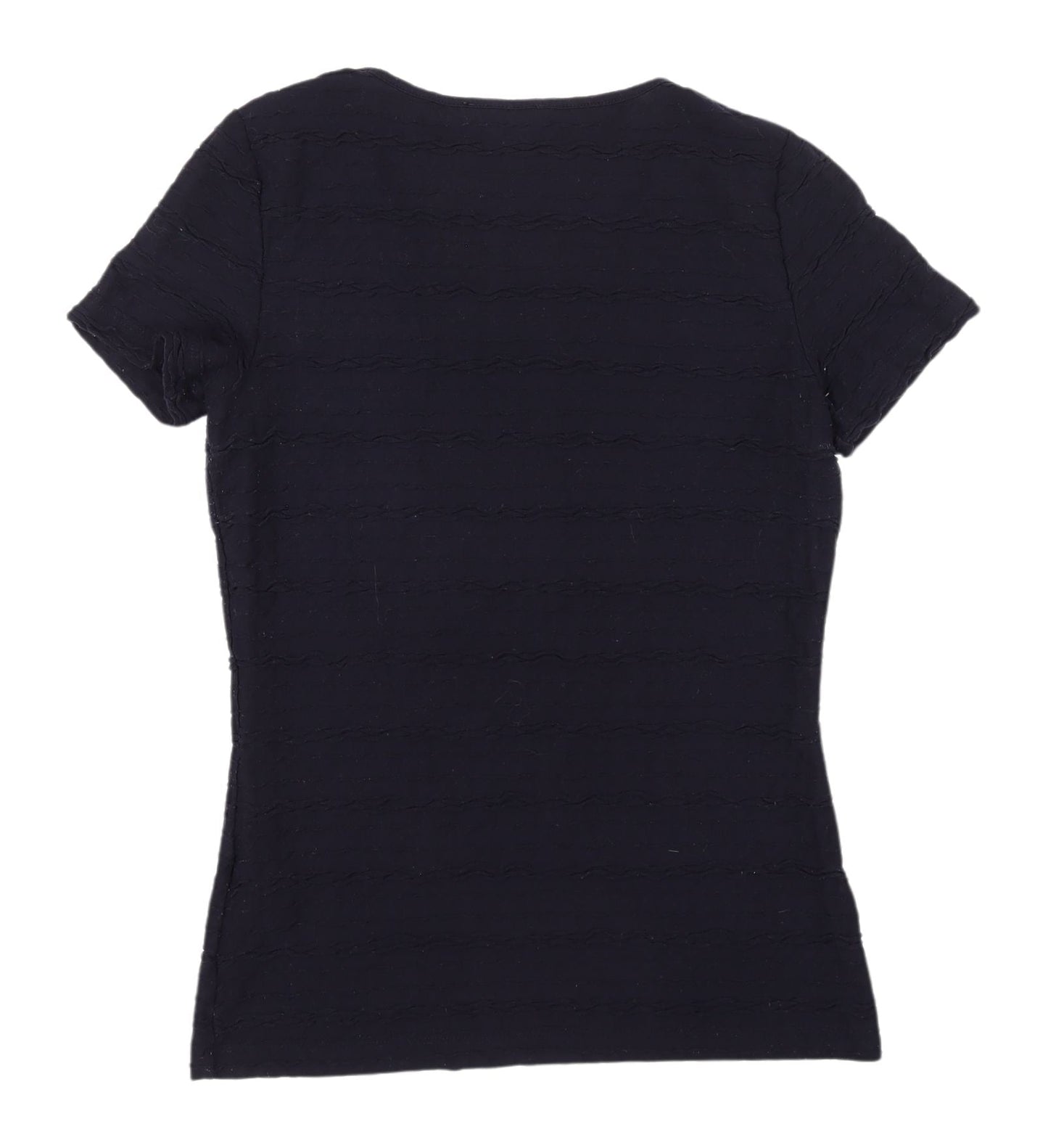 Marks and Spencer Black Scoop Neck T-Shirt Size 8