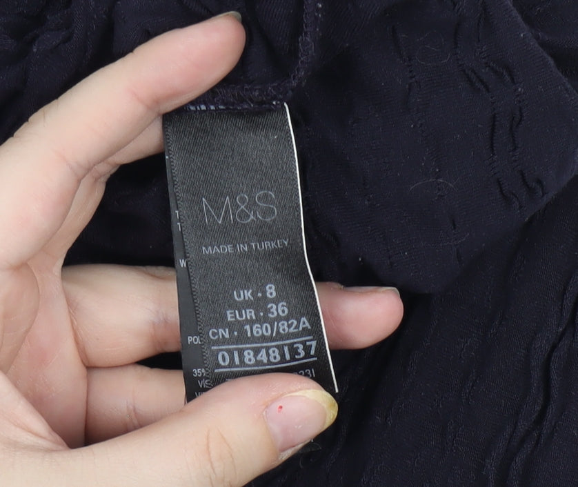 Marks and Spencer Black Scoop Neck T-Shirt Size 8