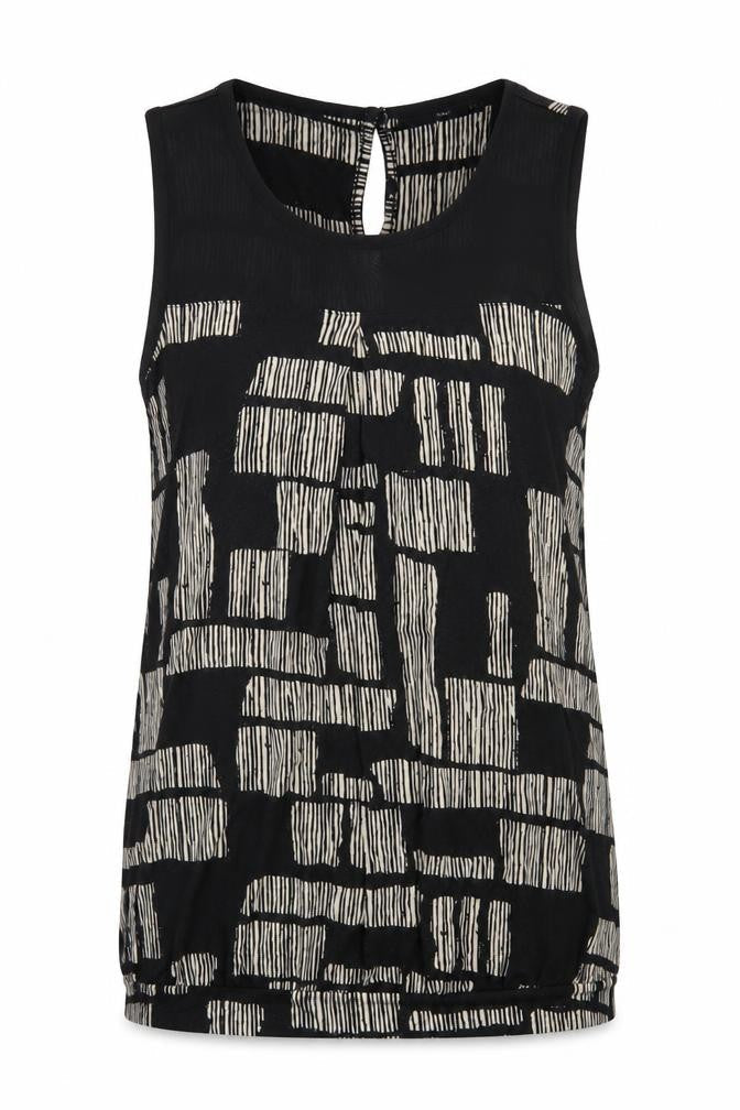 Next Women's Black Geometric Tank Top Size 8 Regular