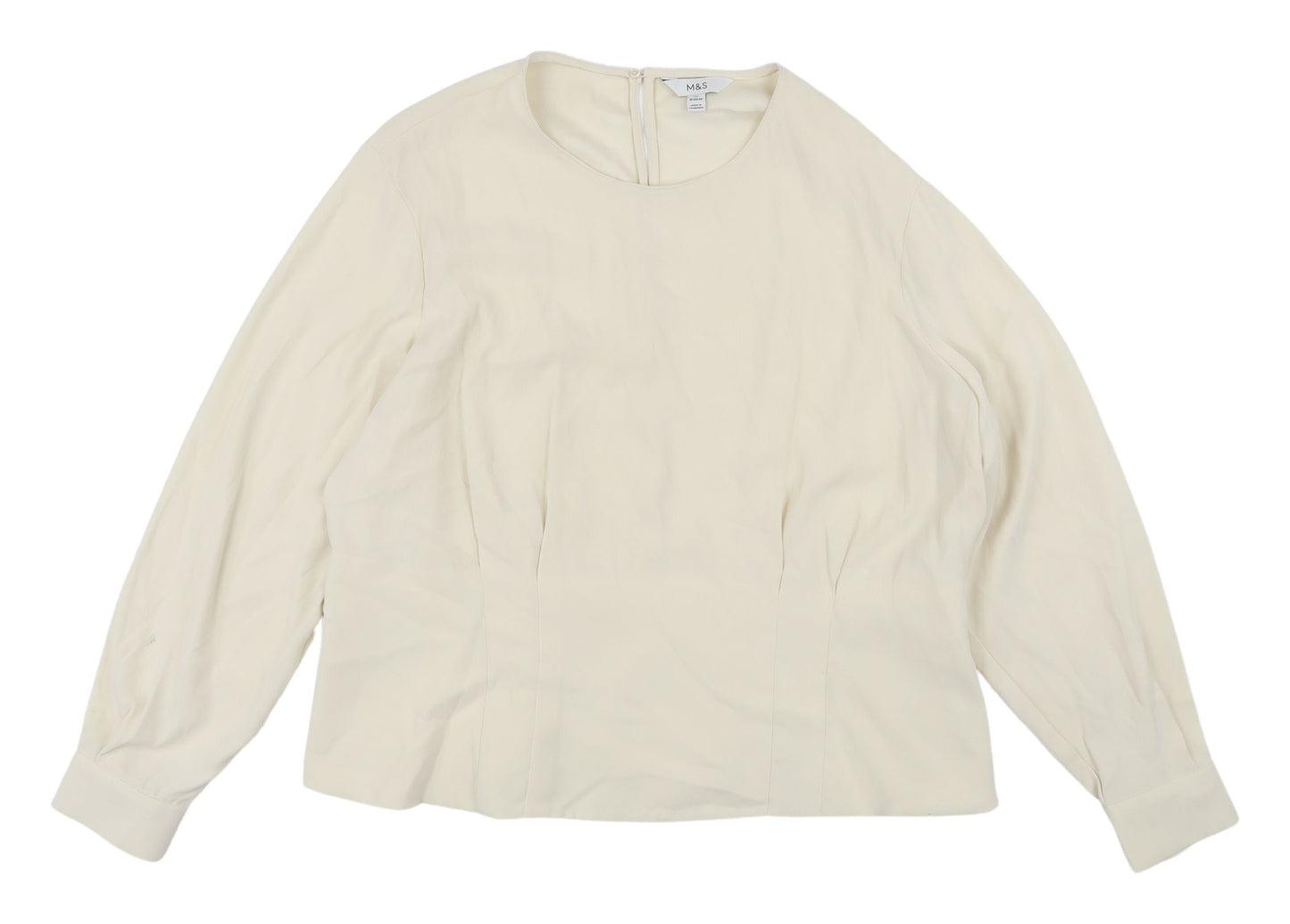 Marks and Spencer Ivory Blouse, Size 22, Long Sleeve