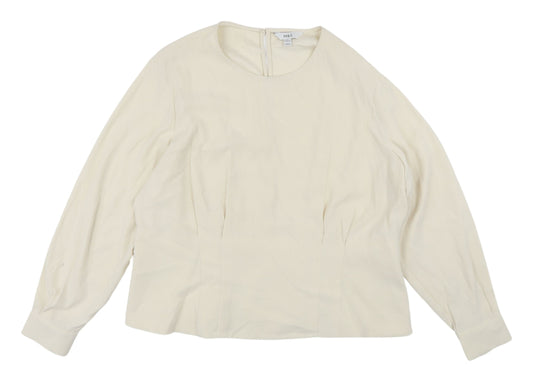 Marks and Spencer Ivory Blouse, Size 22, Long Sleeve