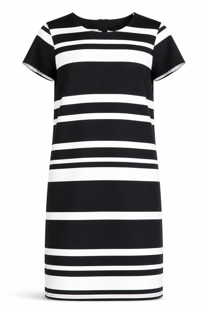 ESMARA Women's Black & White Striped Shift Dress XS