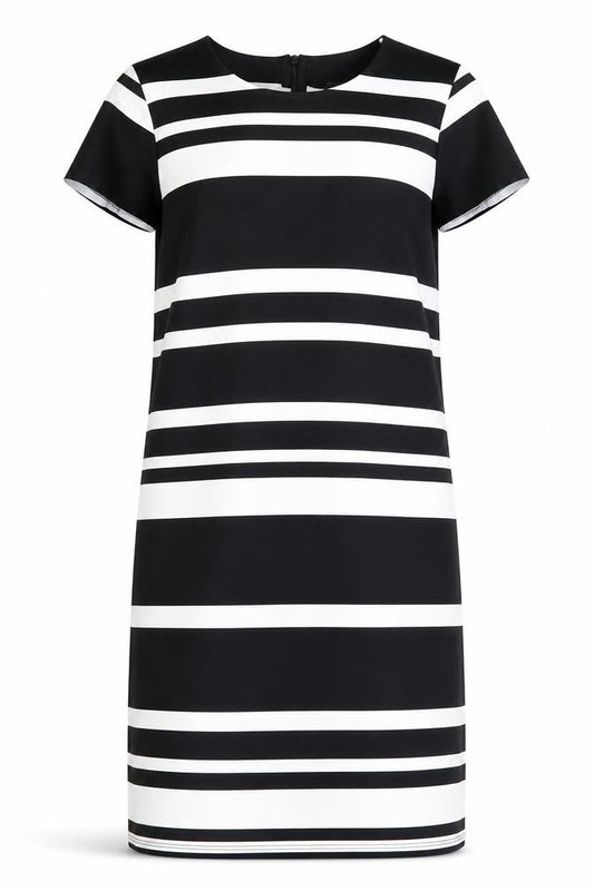 ESMARA Women's Black & White Striped Shift Dress XS
