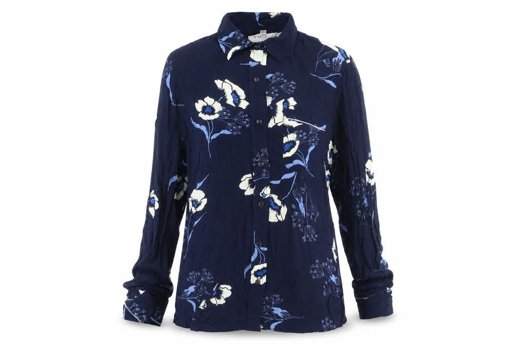 Grace & Mila Women's Blue Floral Button-Up Shirt S