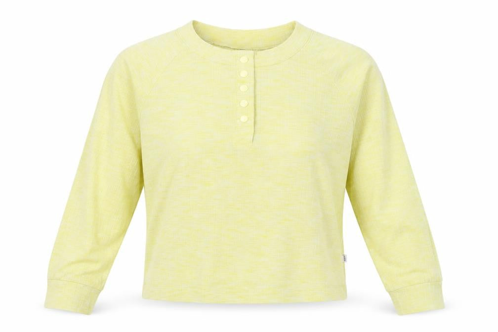 Sisstrevolution Yellow Cropped T-Shirt, UK 10, Henley Style