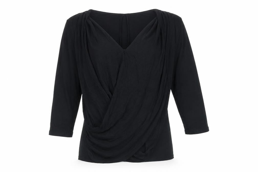 Wallis Black Wrap Blouse Women's Medium V-Neck