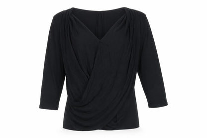 Wallis Black Wrap Blouse Women's Medium V-Neck