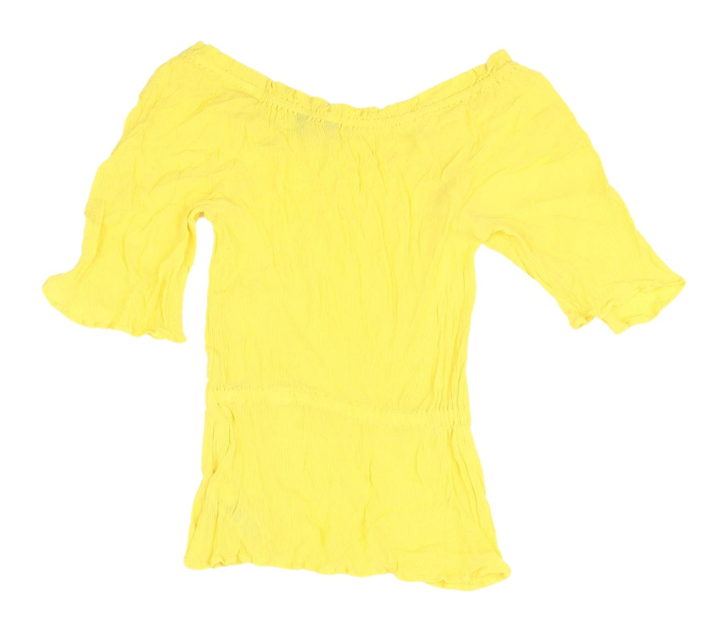 Marks and Spencer Yellow Off Shoulder Flutter Sleeve Blouse