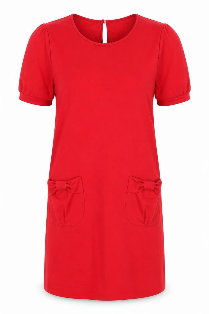 Store Twenty One Women's Red Puff Sleeve Knit Dress