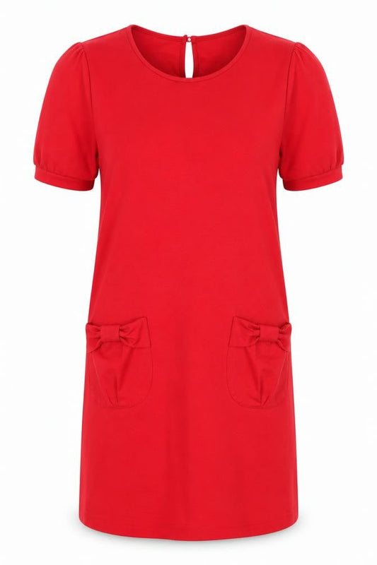 Store Twenty One Women's Red Puff Sleeve Knit Dress