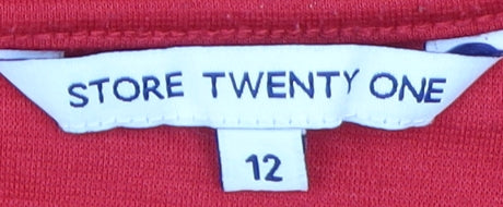 Store Twenty One Women's Red Puff Sleeve Knit Dress