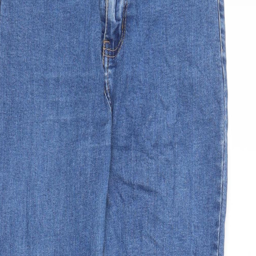 Momokrom Womens Blue Cotton Skinny Jeans Size 10 L27 in Regular Zip