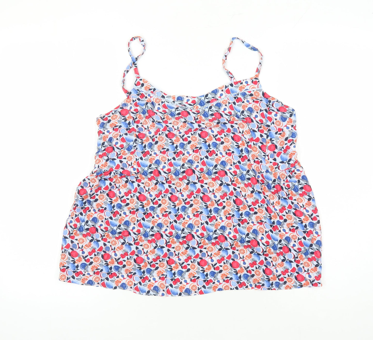 Marks and Spencer Womens Multicoloured Geometric Viscose Camisole Tank Size 14 Round Neck - Fruit Pattern