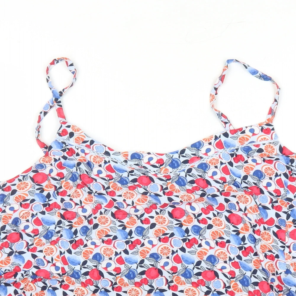 Marks and Spencer Womens Multicoloured Geometric Viscose Camisole Tank Size 14 Round Neck - Fruit Pattern