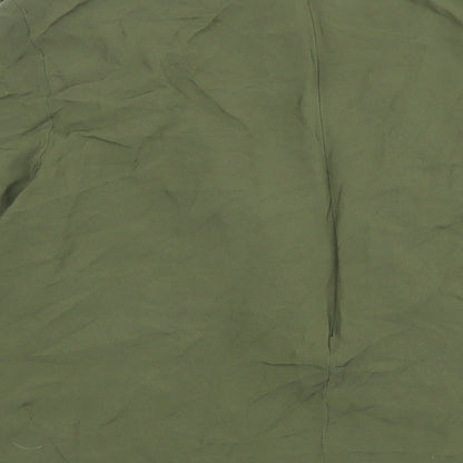 Warehouse Womens Green Viscose Basic Blouse Size 12 Round Neck