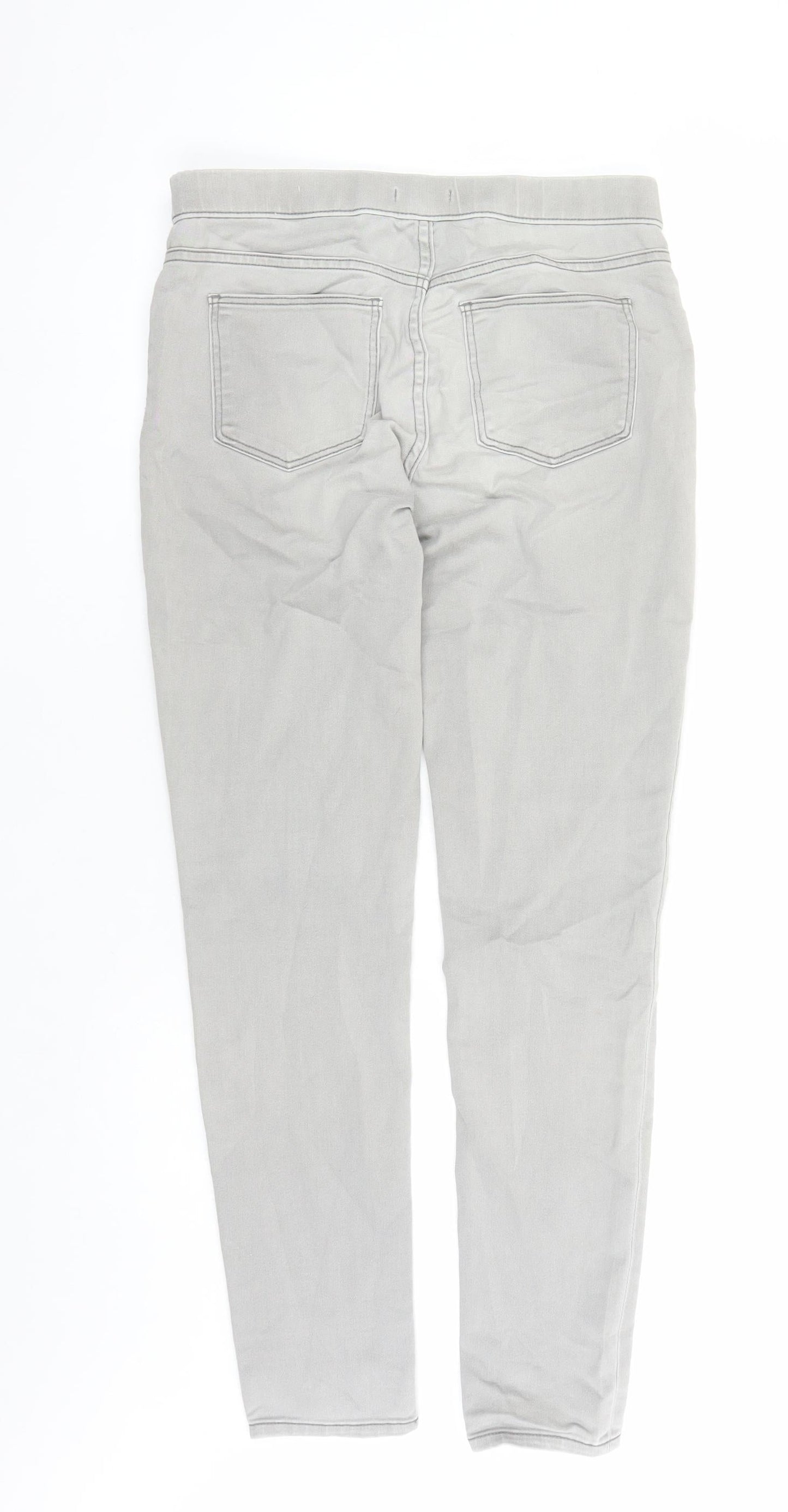 H&M Womens Grey Cotton Jegging Jeans Size 8 L30 in Regular - Elasticated Waist