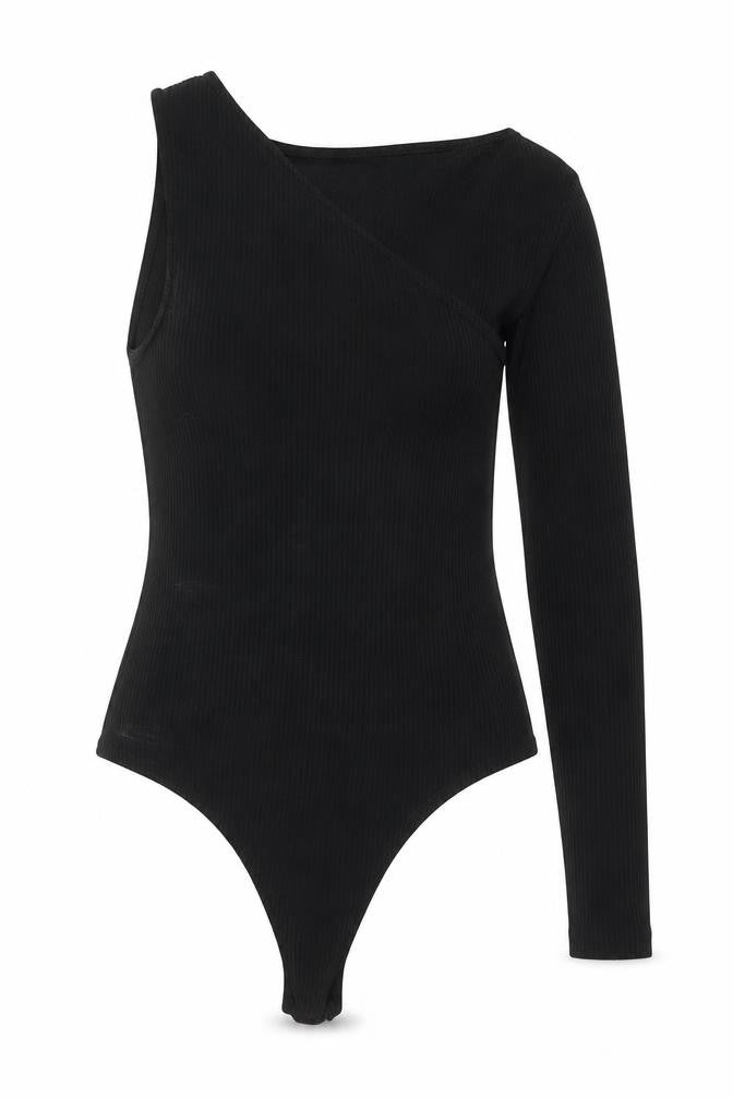 ASOS Womens Black Polyester Bodysuit One-Piece Size 8 Snap
