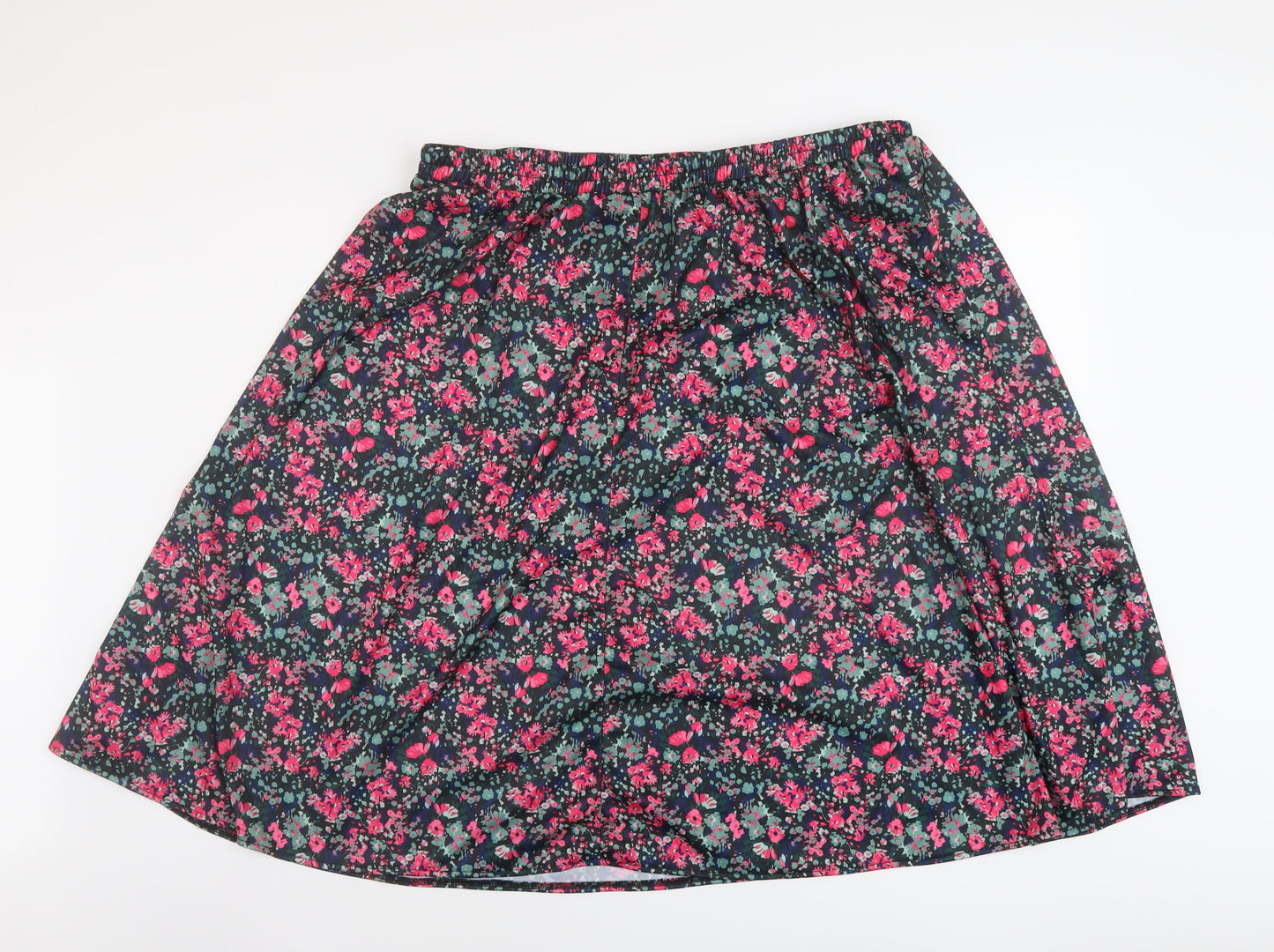 Fashion Frendly Womens Multicoloured Floral Polyester A-Line Skirt Size XL