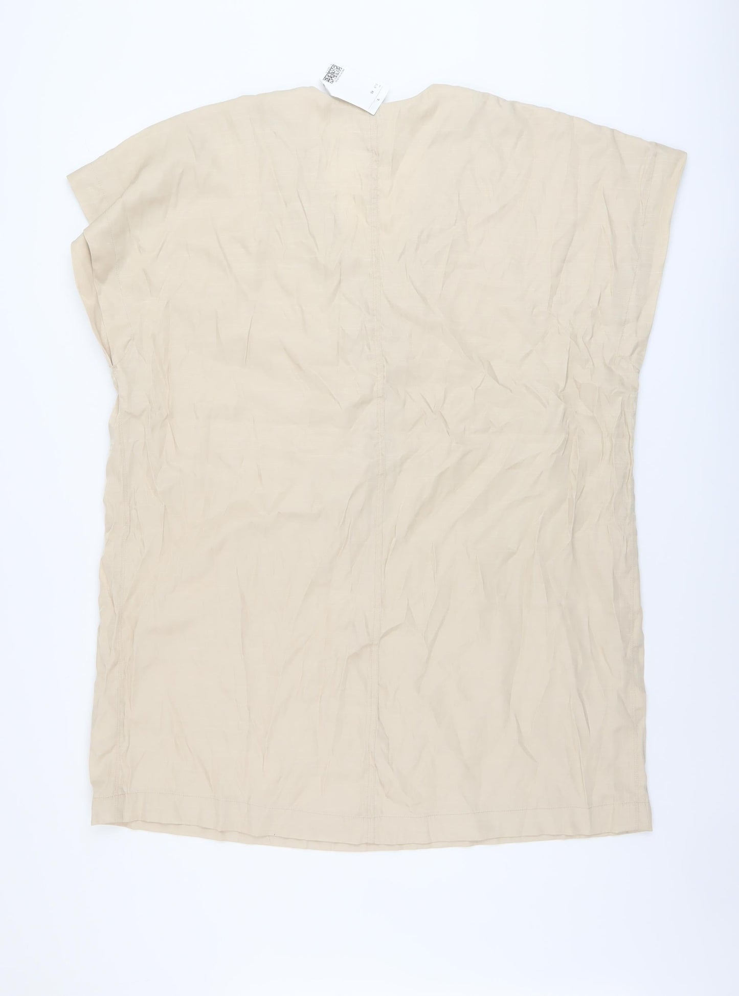 H&M Womens Beige Polyester Tunic Blouse Size XS V-Neck