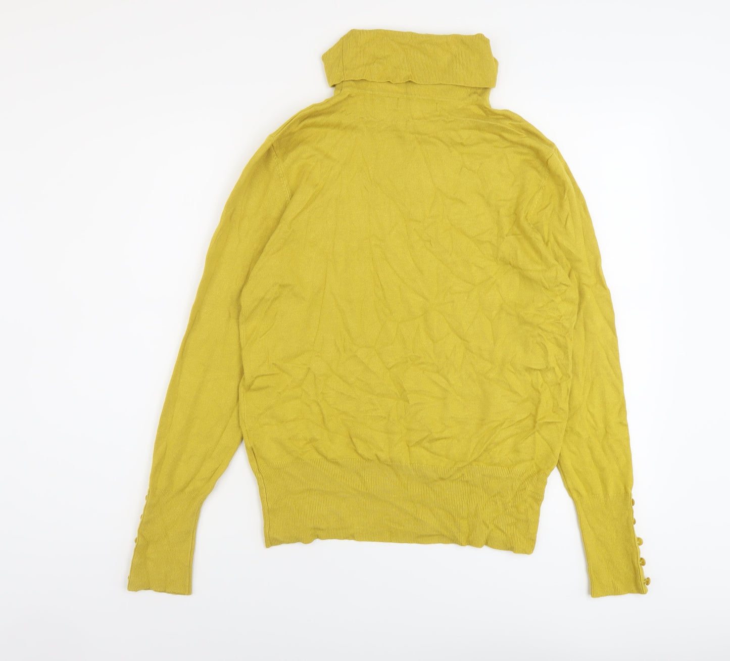 Paramour Womens Yellow Roll Neck Viscose Pullover Jumper Size M