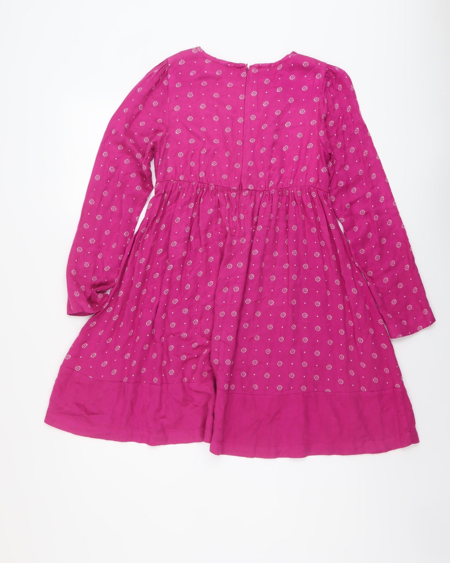 John Lewis Girls Pink Geometric Viscose A-Line Size 11 Years Round Neck Zip