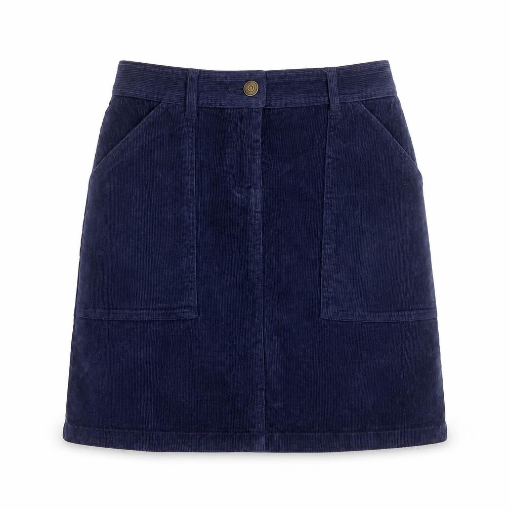 John Lewis Girls Blue Cotton A-Line Skirt Size 12 Years Regular Button